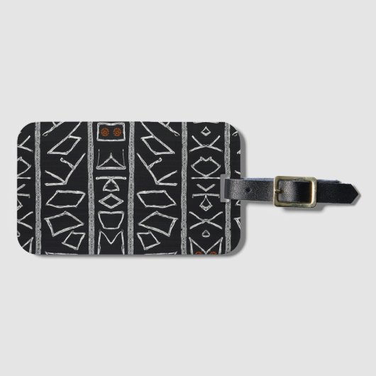Raffinierte Luxus-Afrika-Karibik-Mudcloth Gepäckanhänger (Vorderseite (Horizontal))