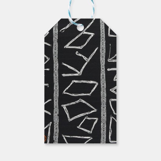 Raffinierte Luxus-Afrika-Karibik-Mudcloth Geschenkanhänger (Rückseite)