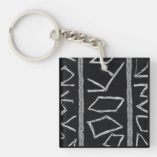 Raffinierte Luxus-Afrika-Karibik-Mudcloth Schlüsselanhänger (Vorderseite)