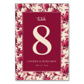 Raffinierte marine Blumen Tischnummer (Rückseite)