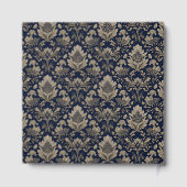 Raffinierte marine Blumen Vintage Gästebuch (Rückseite)