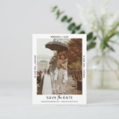 Raffinierte Mindestkarte für Foto Save the Date (Stehend Vorderseite)