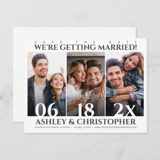 Raffinierte Minimalistische Foto Save the Date-Kar Save The Date (Vorne/Hinten)