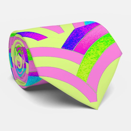 raffinierte, moderne, rosa, gewölbte Chevrons Krawatte (Gerollt)