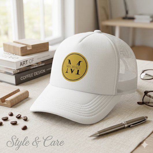 Raffinierte Monogramm Trucker Mütze