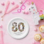 Raffinierte Papier-Teller zum 80. Geburtstag Pappteller (Party)