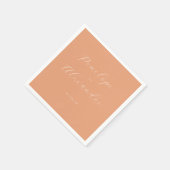 Raffinierte Pfirsich-Kalligrafie Serviette (Ecke)