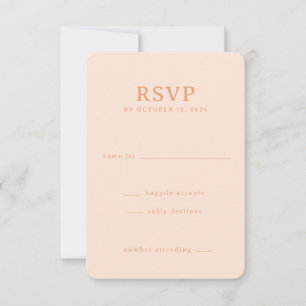 Raffinierte Pfirsich-RSVP-Karte RSVP Karte