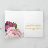 Raffinierte Pink Peony Blume Personalisiert Dankeskarte (Innenseite)