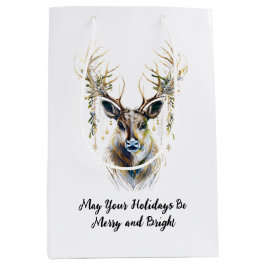 Raffinierte Rentier, fröhliche und helle Ferien Mittlere Geschenktüte