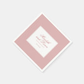 Raffinierte Rosa- und Blush-Script-Hochzeit Serviette (Ecke)