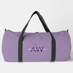 Raffinierte Schriftart Initialen & Name Violett Duffle Bag