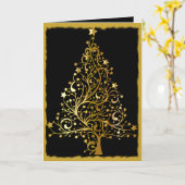 Raffinierte Schwarz-Gold Weihnachten Karte (Gelbe Blume)