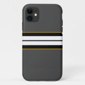 Raffinierte Schwarz-weiße Streifen auf dunkelgrau Case-Mate iPhone Hülle (Rückseite)
