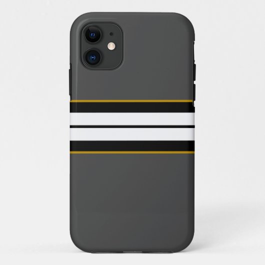 Raffinierte Schwarz-weiße Streifen auf dunkelgrau Case-Mate iPhone Hülle (Rückseite)