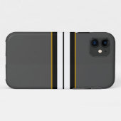 Raffinierte Schwarz-weiße Streifen auf dunkelgrau Case-Mate iPhone Hülle (Rückseite (Horizontal))