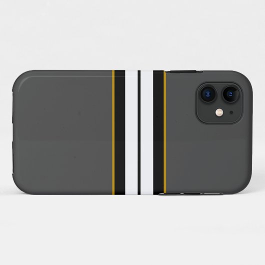 Raffinierte Schwarz-weiße Streifen auf dunkelgrau Case-Mate iPhone Hülle (Rückseite (Horizontal))