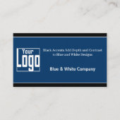 Raffinierte schwarze, blaue und weiße Firma Visitenkarte (Vorderseite)