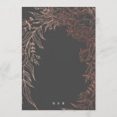 Raffinierte Schwarze Elegance Rose Gold Monogram W Einladung (Rückseite)