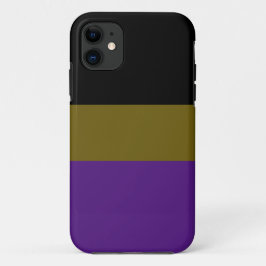 Raffinierte Sporty Black Golden Brown Lila Streife Case-Mate iPhone Hülle