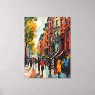 Raffinierte Straße der Harlem-Renaissance Leinwanddruck