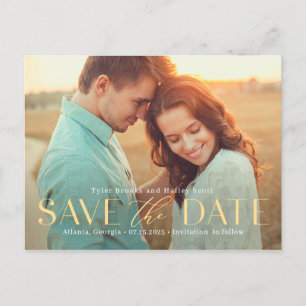 Raffinierte Typ-EDITABLE-FARBE Save the Date Postk Postkarte