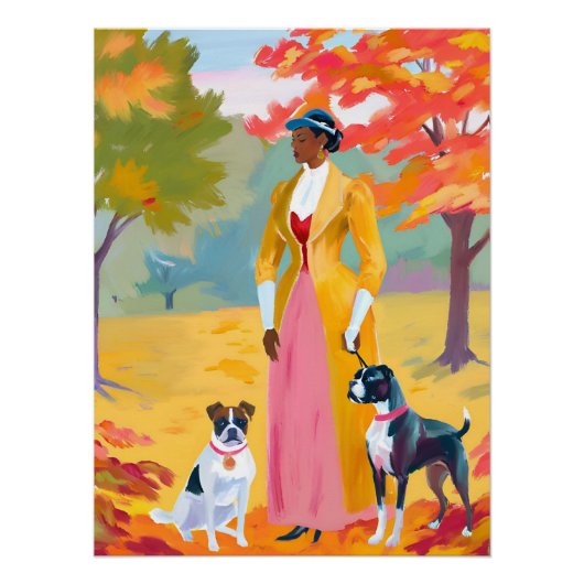 Raffinierte Unternehmen: Afro Women and Dog in Reg Poster (Vorderseite)