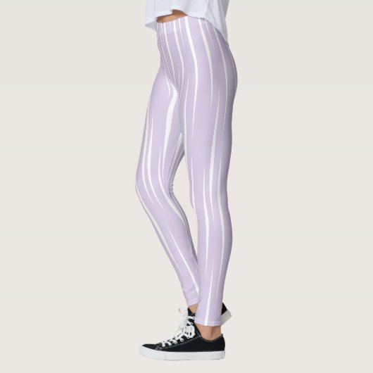 Raffinierte weiße, einzigartige Flammen Lilac Leggings (Links)