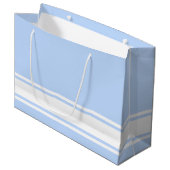 Raffinierte, weiße Streifen auf der Basis auf Baby Große Geschenktüte (Vorderseite Schrägansicht)