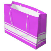 Raffinierte, weiße Streifen auf der Basis auf trop Große Geschenktüte (Rückseite Schrägansicht)