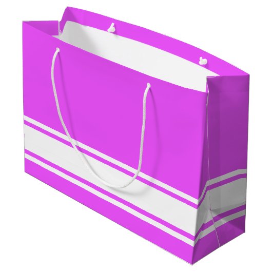 Raffinierte, weiße Streifen auf der Basis auf trop Große Geschenktüte (Rückseite Schrägansicht)