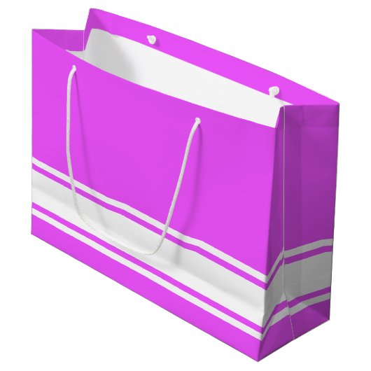 Raffinierte, weiße Streifen auf der Basis auf trop Große Geschenktüte (Vorderseite Schrägansicht)