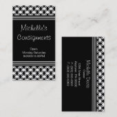 Raffinierte Wirbel Visitenkarte, Schwarz und Weiß Visitenkarte (Vorne/Hinten)