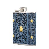 Raffinierter Art Deco Wrockner Eisen-Kolben 3 Flachmann (Links)