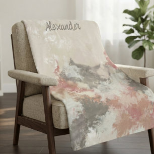 Raffinierter Blush-Taupe-Wasserfarben-Akzent für Z Sherpadecke