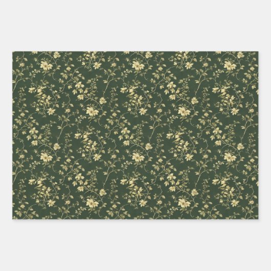 Raffinierter botanischer Wrap mit Akzent-Dekoupage Geschenkpapier Set (Vorderseite 2)