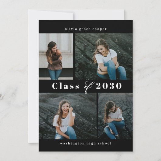 Raffinierter Collage EDITABLE COLOR Abschluss Invi Einladung (Vorderseite)