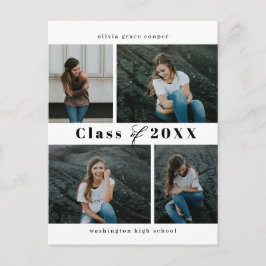 Raffinierter Collage EDITABLE FARBEN Abschluss Pos Postkarte