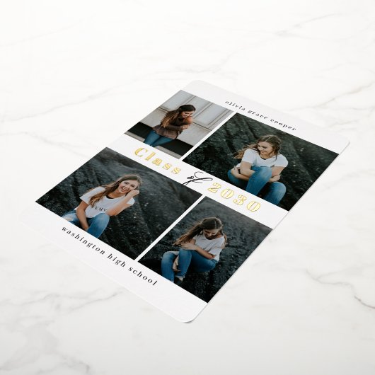 Raffinierter Collage Foil Abschluss EDITABLE FARBE Folieneinladung (Gedreht)