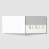 Raffinierter hellgrauer Farbblock auf weißem Text Gästebuch (Voll)