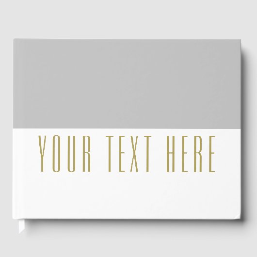 Raffinierter hellgrauer Farbblock auf weißem Text Gästebuch (Vorderseite)