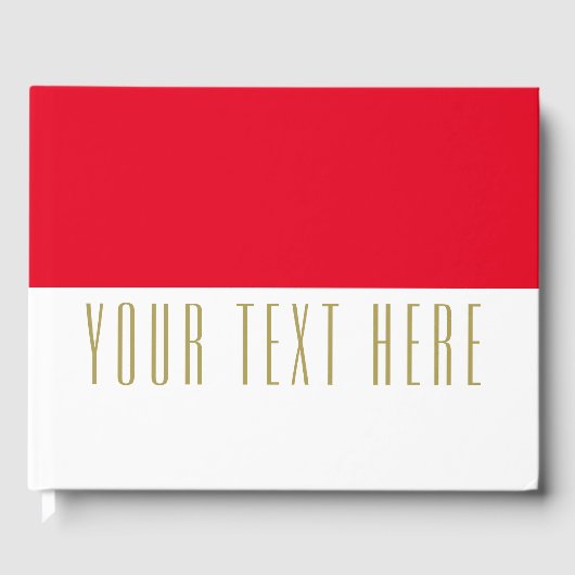 Raffinierter, hellroter Farbblock auf weißem Text Gästebuch (Vorderseite)
