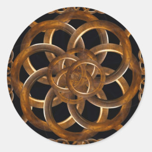 Raffinierter Holzdekor Runder Aufkleber