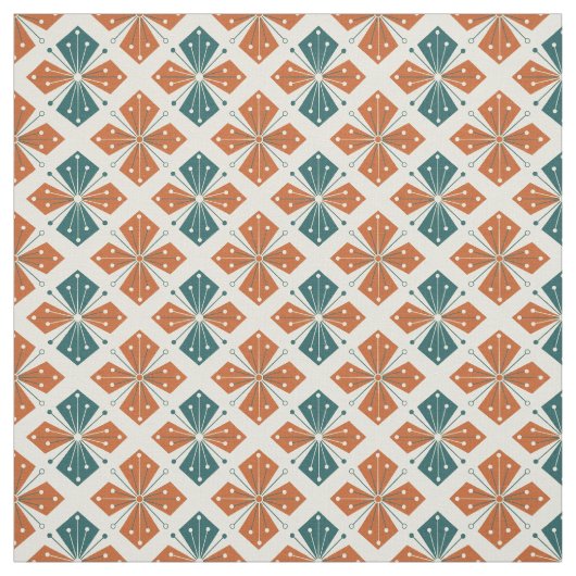 Raffinierter Mid-Century Modern Atomic Starburst Stoff (Muster)