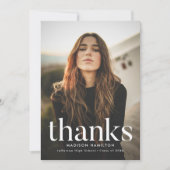 Raffinierter Minze Green Foto Abschluss Dankeskarte (Vorderseite)