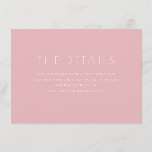 Raffinierter Pinker Minimalist Begleitkarte (Vorderseite)
