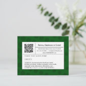 Raffinierter QR-Code: grüner Halfton Einladungspostkarte (Stehend Vorderseite)