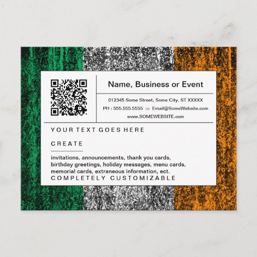 Raffinierter QR-Code: IRLAND Einladungspostkarte (Vorderseite)