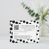 Raffinierter QR-Code: Schwarz-Weiß-Halbton Einladungspostkarte (Stehend Vorderseite)