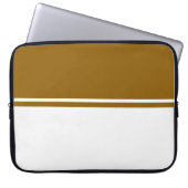 Raffinierter Sporty Golden Brown Weißer Farbblock Laptopschutzhülle (Vorderseite)